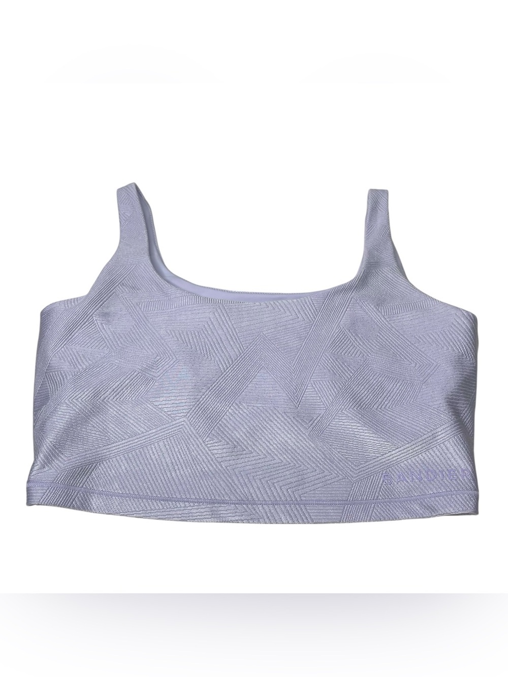 BANDIER Tempo Crop Geo Jacquard Bra Size Women’s Small S Lilac Purple Square